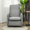Push Back Recliner Armchair w/ Adjustable Leg Rest for Living Room Bedroom Grey