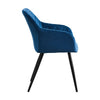 Set of 2 Armchairs Dining Chairs with Arms Velvet PU Faux Leather Chairs Kitchen