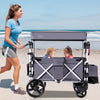 2 Passenger Push Pull Stroller Wagon Twin Stroller Wagon w/Removable Canopy