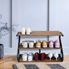 Wooden 3Tier Shoe Rack Storage Shelf Unit Organiser Footwear Stand Door Bathroom