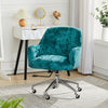 Office Chair Task Adjustable Height Mid Back Swivel Wheels Armrest Crush Velvet