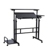 Mobile Stand up Desk Small Adjustable Standing Desk with Wheels Home Workstation