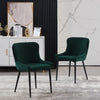 2/4/6 Pcs Dining Chairs Set Velvet Padded Seat Metal Legs Kitchen Armchair Home