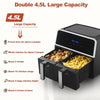 Digital Air Fryer Double Baskets 1700W Power Oven LCD Non-stick Oil Free 4.5L*2