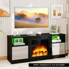 TV Stand Cabinet 147cm LED RGB Storage Unit for 65 Inch Fireplace Optional Wood