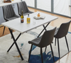 Set of 2 Grey Velvet Dining / Kitchen Chairs with Black Metal Legs 7-1-1