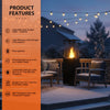 Outdoor Gas Patio Heater - 13kW Powerful Standing Propane Heater with Wheels