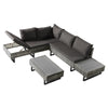 6 Seater Rattan Furniture Lounge Set Corner Sofa Coffee Table Set Outdoor Patio