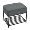 Shoe Bench Velvet Seat Padded Shoe Rack Shoe Storage Organiser Shelf Stand