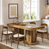 31.5-Inch Square Dining Table for 4, Farmhouse Kitchen Table with Pedestal Base