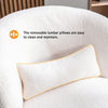 Swivel Chair Teddy Fabric Upholstered Rotating Armchair Sofa Accent Tub White US