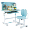 Toddlers Height-Adjustable Children Study Desk with Chair-Blue