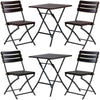 Rattan Garden Folding Dining Table and 2 Chairs Outdoor Balcony Patio Bistro Set
