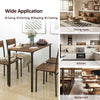 5 Piece Dining Table and Chairs Set Metal Wood Compact Set Table+4 Chairs Brown