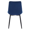 2pcs Dining Chairs Set Blue Velvet Padded Seat Back Dining Room Kitchen Chair