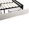 4ft6 Double Bed Frame Upholstered Platform Bed with 4 Storage Drawers, Headboard
