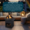 Fire Pit Large Garden & Patio Modern Square Outdoors Black Log Store Wood Burner