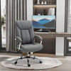 Vinsetto High Back Home Office Chair Swivel Linen Fabric Desk Armchair, Grey