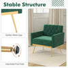 Modern Velvet Accent Chair Upholstered Armchair Sofa Chair-Green