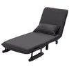 Dark Grey Folding Single Sofa Bed Chair Fabric Recliner Lounge Sleeper Sofabed