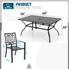 7Pcs Patio Dining Set Larger Rectangle Garden Outdoor Dining Set Patio Table Set