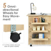 Folding Sewing Table 2 IN 1 Rolling Craft Table Home Office Desk Workstation