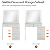 White Dressing Table with LED Lights Mirror 5 Drawers Stool Cabinet Make up Desk