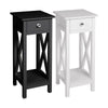 Narrow Slim Side Table Drawer Shelf Storage Cabinet Nightstand Hallway Tidy Unit