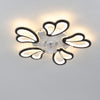 3 Color Dimmable 5 Head Flower Ceiling Fan Lights 6 Speed W/ APP& Remote Control