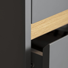 Display Cabinet Glass Door Wooden Storage Shelves Drawer Grey Modern