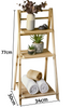 3 Tier Bathroom Ladder Shelf Folding Stand Storage Rack Wooden Free Standing