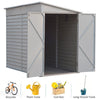 Metal Garden Shed, Lockable Tool Storage House Lean to Shed with Double Doors UK