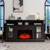 65 Inch Rustic Fireplace TV Stand Media Entertainment Center Console Table Black