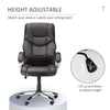 Executive Computer Office Desk Chair High Back Faux Leather Swivel Chair Brown