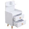 Compact Bookshelf Bedside Cabinet 2 Drawers Side Table Storage Shelf Night Stand