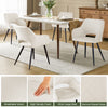 2Pcs Beige Velvet Dining Chair with Diamond Seat & Metal Legs Dining Room