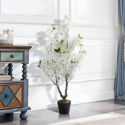 Large Artificial Sakura Tree in Pot Fake Plants Outdoor Garden Home Office Decor