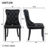 Set of 6 Velvet Dining Chairs with High Back Wooden Legs for Dining Room Kitchen