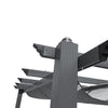 Dark Grey 3m x 3m Aluminium Pergola Retractable Canopy Garden Gazebo Sun Shelter