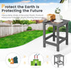 Outdoor Side Table Square End Table Weather-Resistant Adirondack Table Grey