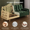 Royal Blue Velvet Convertible Sofa Bed 3 Seater Futon & 2 Bolster Pillows