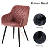 Set of 2 Armchairs Dining Chairs with Arms Velvet PU Faux Leather Chairs Kitchen