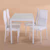 Toughened Tempered Glass Dining Table and Upholstered Chair Set Kitchen Seat UK