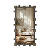 Vintage Rectangular Wall Mirror Metal Frame Slim Home Bedroom Bedside Hanging