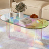 Acrylic Coffee Table Clear Iridescent Side Table Colorful Table Living Room Deco