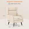 High Back Armchair Traditional Wingback Chair Single Sofa Accent Chair Beige