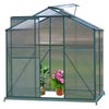 Clear Polycarbonate Greenhouse Aluminium Frame Garden Plants Grow w/Slide Door