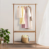 Wooden Clothes Rail Garment Hanging Rack Coat Display Stand With 2 Layer Shelves