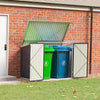 Galvanized Steel Garbage Bin Storage Shed Garden Dustbin House Pent Roof Outdoor