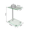 Tempered Glass Round Glass Side Table Coffee Table 2 Tier Nightstand Beside Sofa